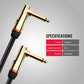 Monster Prolink Rock Instrument Cable. 8 in Right Angle to Right Angle Guitar Cable. for Electric Guitar Cable. 95% Copper Braided Shielded Guitar Cable