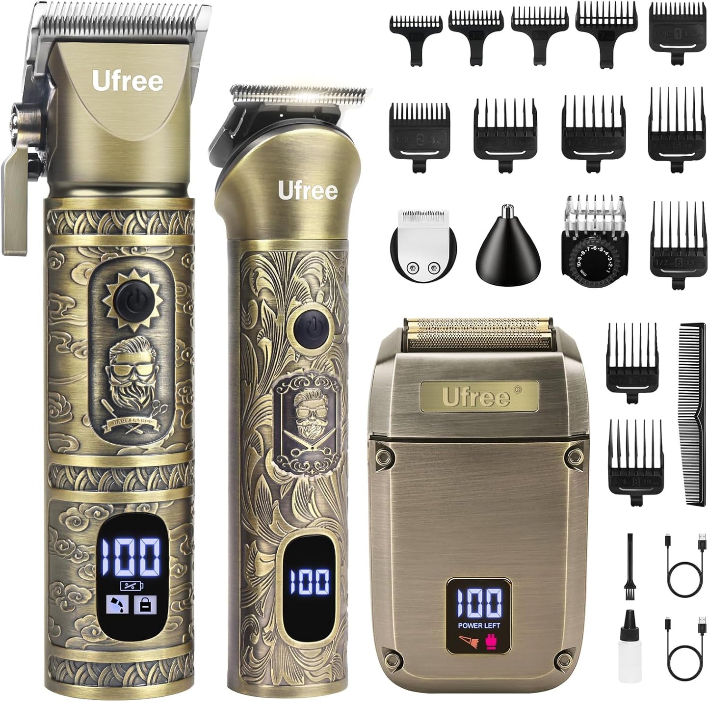 Beard Trimmer, Hair Clippers Mens Shaver Electric Razor, Hair Trimmer for Men Cordless Barber Clippers and Trimmers Set, Hair Cutting Kit for Men Grooming Gifts