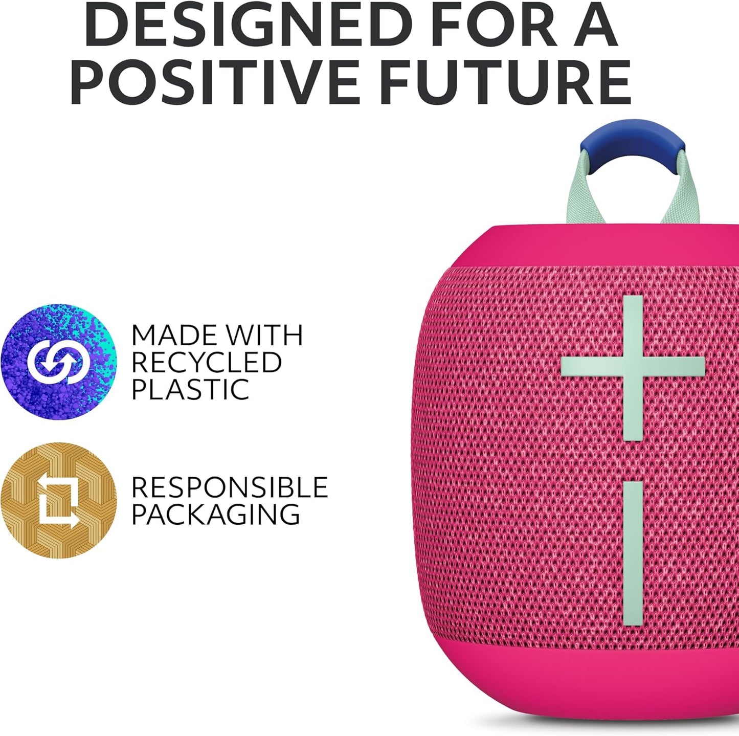 Ultimate Ears WONDERBOOM 4 Outdoor Speakers Bluetooth Waterproof with Big Bass & 360-Degree Sound, Dustproof Floating Wireless Speaker, 131ft Range - Pink