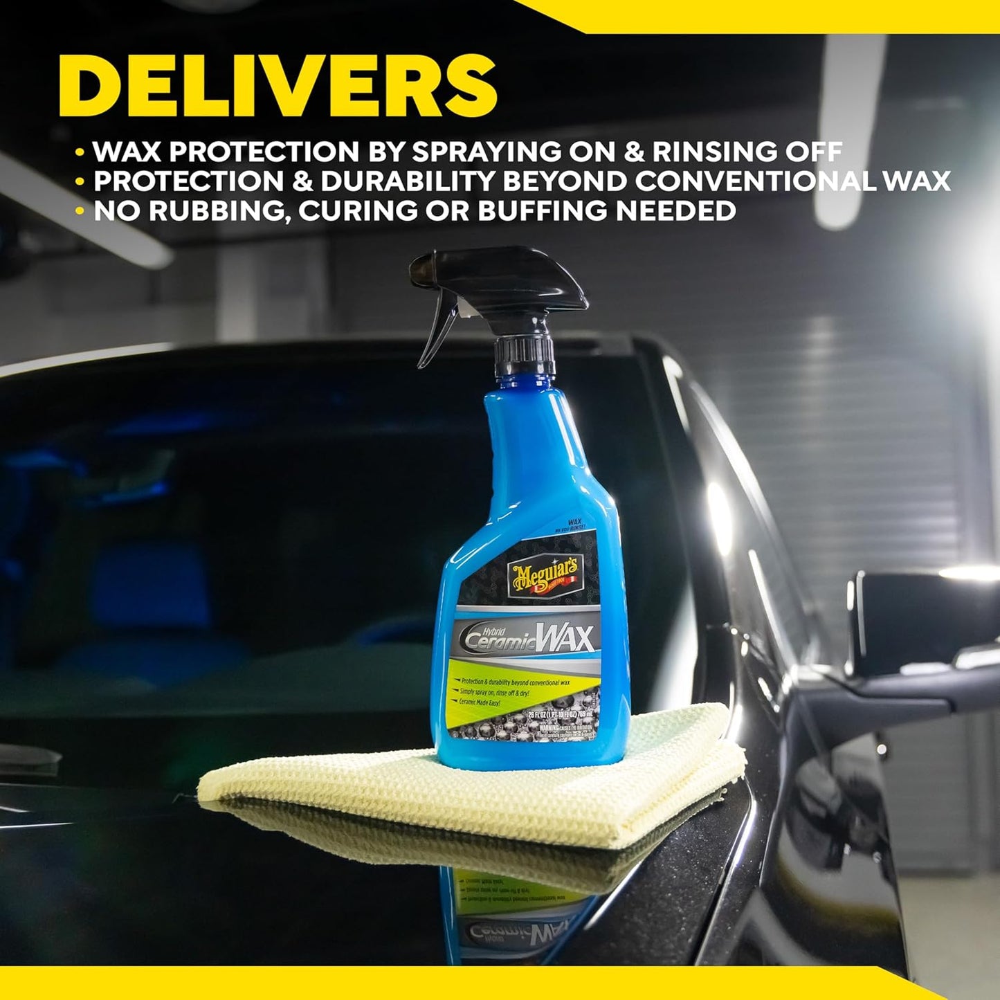 Meguiar's Hybrid Ceramic Spray Wax vir Motordetails met Uitstekende Beskermende Krag van Gevorderde SiO2 Hibridiese Versperring - (768 ml)