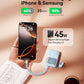 INIU 10000mAh 45W Ultra Mini Portable Charger Power Bank with Cable - (Light Blue)