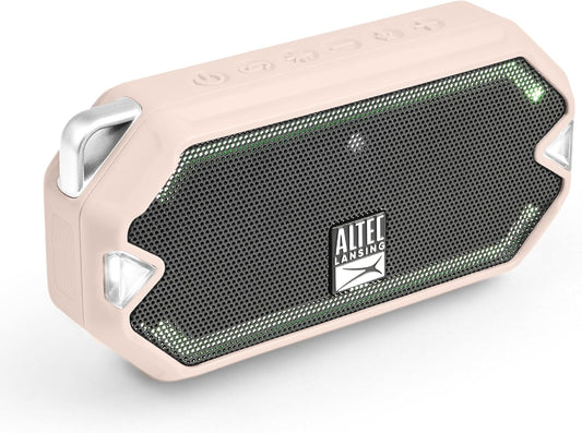 Altec Lansing - HydraMini Draadlose Bluetooth-luidspreker, IP67 Waterdigte USB C Herlaaibare Battery met 6 Uur Speeltyd, Kompak, Skokbestand, Sneeubestand, Allesbestand (Petal Pink)