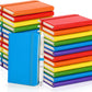 50 Sets Pocket Notebook Journals with Pens, A6 Mini Hardcover PU Leather Lined Notebooks 3.5 x 5.5 Inch College Ruled Notepad With Pen Holder for Office School Supplies, Rainbow Color