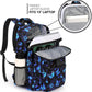 26L Backpack for School, College, and Travel: Water Resistant Bookbag with 8 Compartments - Butterfly Black