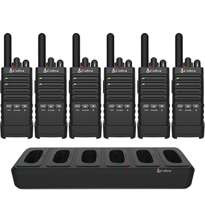 Cobra PX650 BCH6 - Professionele/Besigheid Radio's - Herlaaibaar, 27 870 vk. m/25 Verdiepings, Stofbeskerm en Spatwaterdig (IP54-gradering), Tweeradio-stel (6-pak)