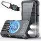 Solar Charger Power Bank 49800mAh Wireless Charger QC 3.0 Fast Charging Power Bank 8 Outputs 4 Inputs Solar Portable Charger Compatible with All Mobile Devices,SOS/Strobe/Strong Flashlights (Black)