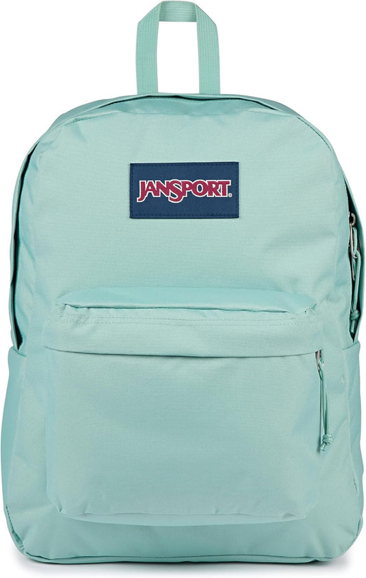 JanSport SuperBreak One Rugsak - Duursame, Liggewig Sak met 1 Hoofkompartement, Voorste Nutssak met Ingeboude Organiseerder, Premium Rugsak, Verbleikte Salie