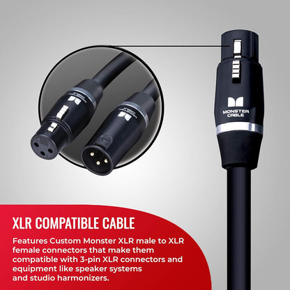 Monster Cable Prolink Studio Pro 2000 Microphone Cable. 5 Feet Mic Cable. Gold Contact XLR Cables. Multi-Guage Wire Networks XLR Microphone Cable.
