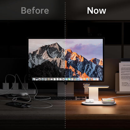 3 in 1 Charging Station with 3-Level Adjustable Lighting
