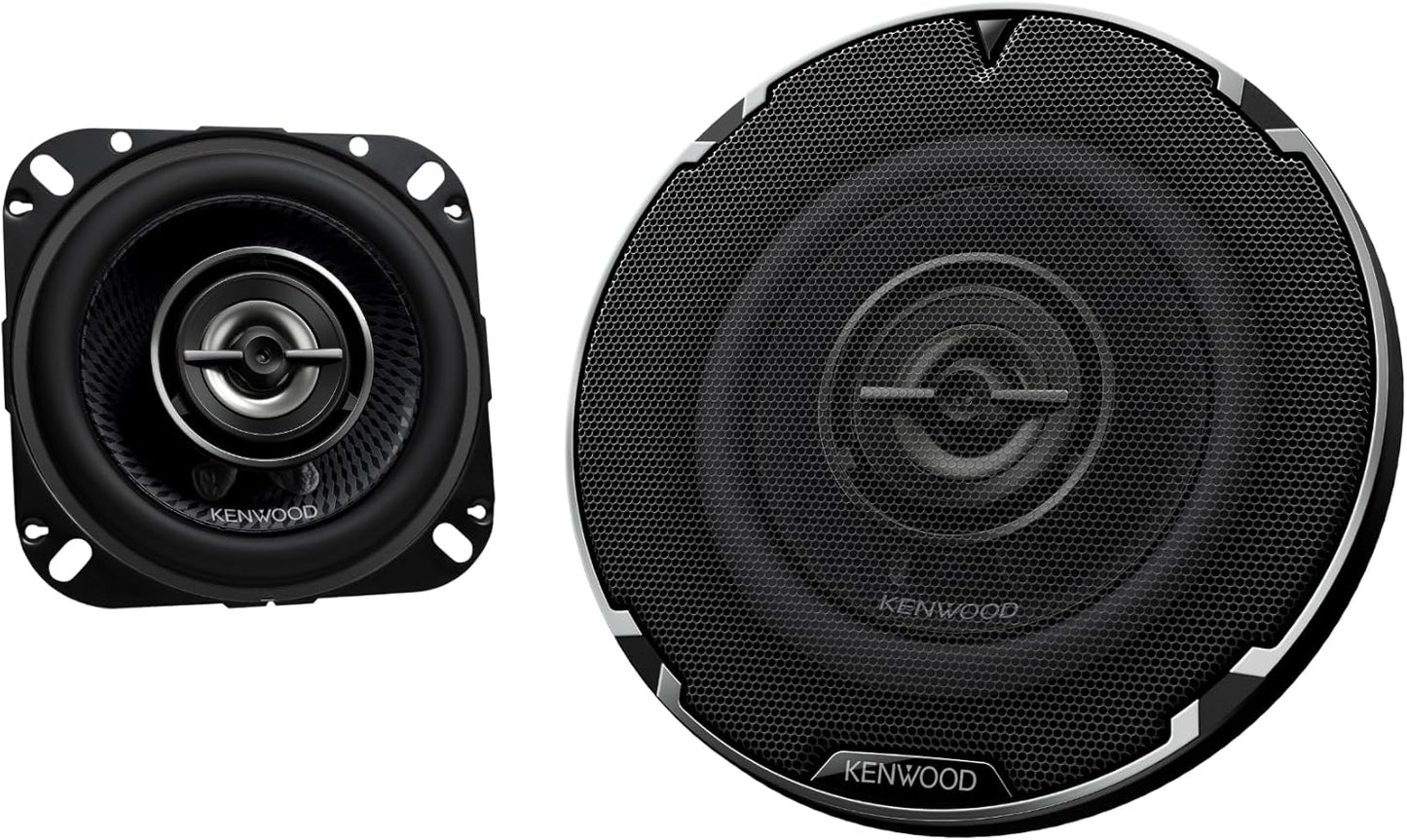 Kenwood KFC-1098RS 4" 2-rigting-motorluidsprekers – 220W piekvermoë, akoestiese klankharmoniseerder, klankveldverbeteraar, maklike installasie