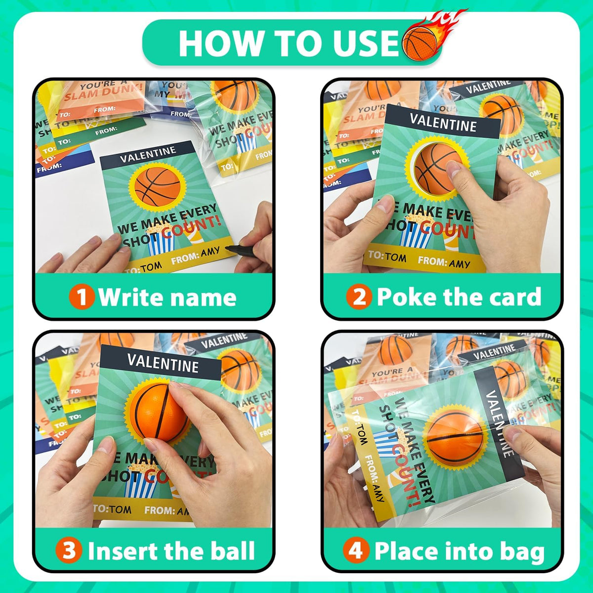 Basketball Valentines Day Cards Gifts for Kids School,24 Pack Mini Foam Sports Basketball Toys W/ Exchange Cards for Toddlers,Valentine Party Favors Goody Bag Stuffers Classroom Treats for Boys Girls