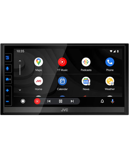 JVC KW-M780BT Apple CarPlay Android Auto Digitale Mediaspeler, Dubbel DIN, 6.8 Duim LCD-raakskerm, AM/FM, Bluetooth, MP3-speler, USB-poort, iDatalink Maestro, SiriusXM, Klas D Versterker, Motorradio