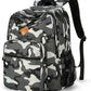 26L Backpack for School, College, and Travel: Water Resistant Bookbag with 8 Compartments - Camo Black