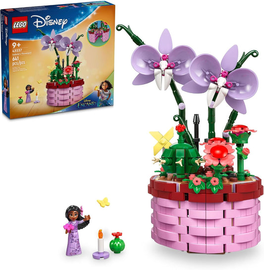 LEGO Disney Encanto Isabela’s Flowerpot, Buildable Orchid Flower Toy for Kids w/ Disney Encanto Mini-Doll, Toy for Play and Display