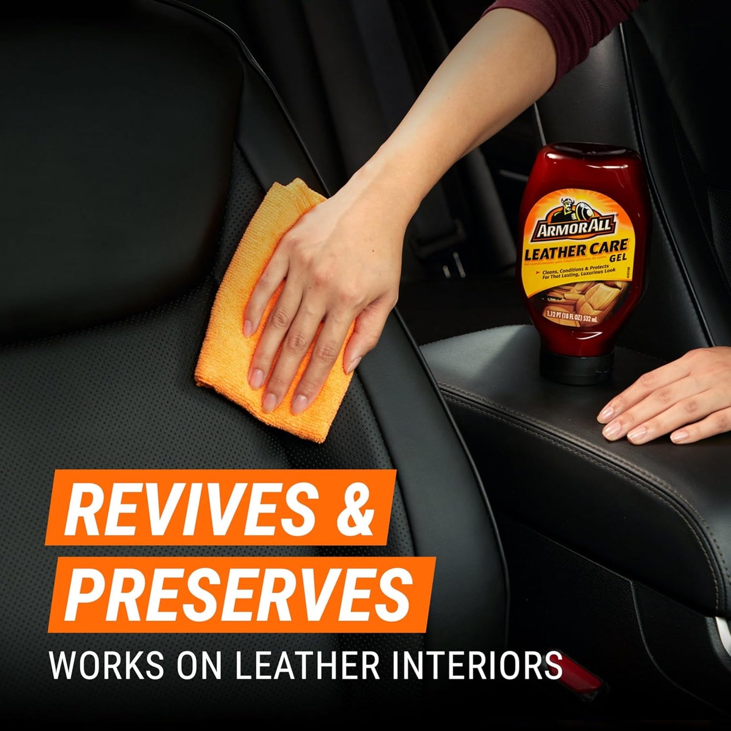 Armor All Car Leather Conditioner Gel, Binneshuise Skoonmaker vir Motors, Vragmotors en Motorfietse (18 Fl Oz)