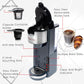 Mixpresso Gray Single Serve Coffee Brewer K-Cup Pods Compatible & Ground, 30 oz Compact Coffee Maker Single Serve With 5 Brew Sizes Up To 14 Oz, Fits Travel Mug, Adjustable Drip Tray