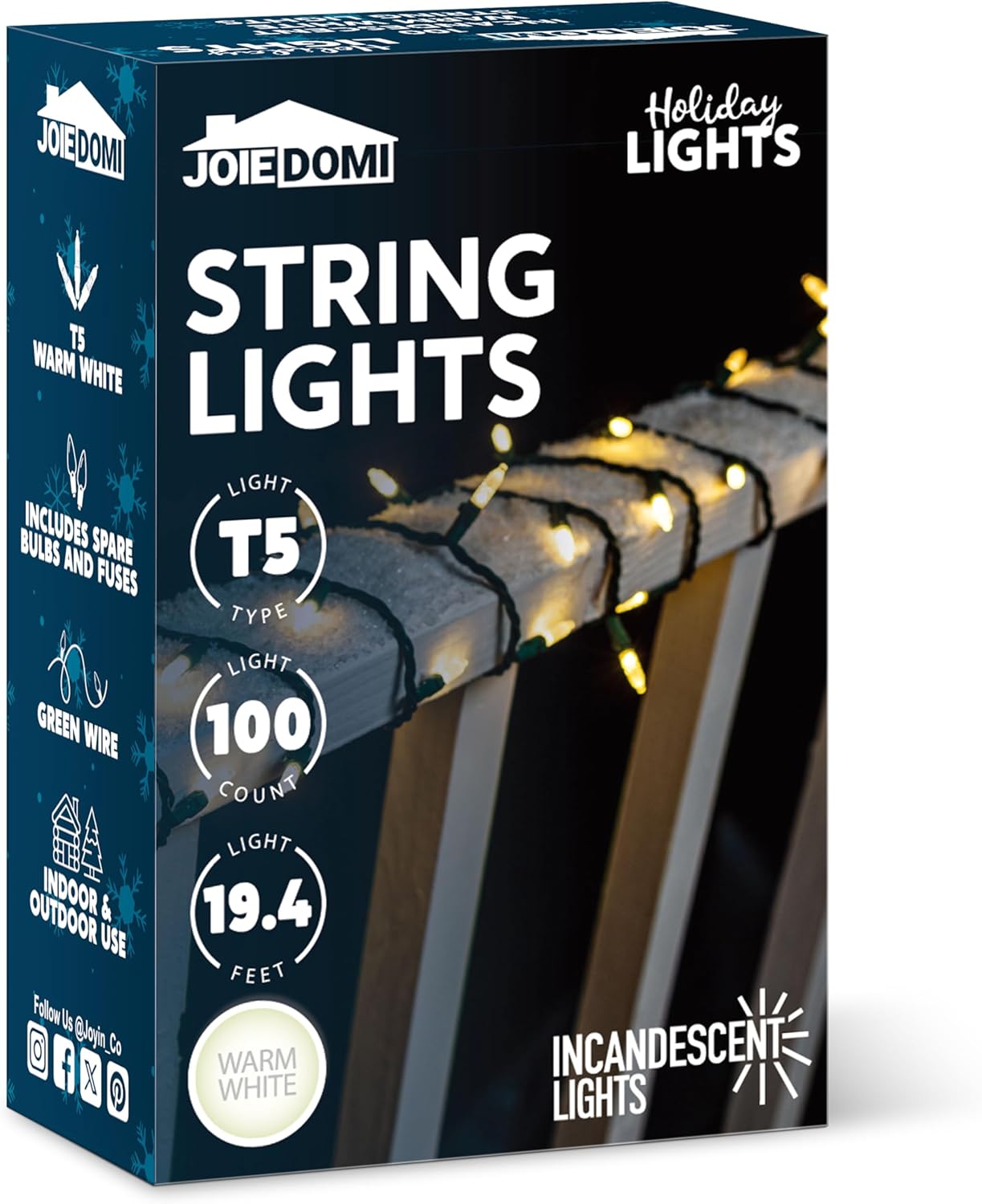 Clear Christmas String Lights 100CT Mini Warm White Fairy Light,19.4 FT Lighting Decor - Green Wire