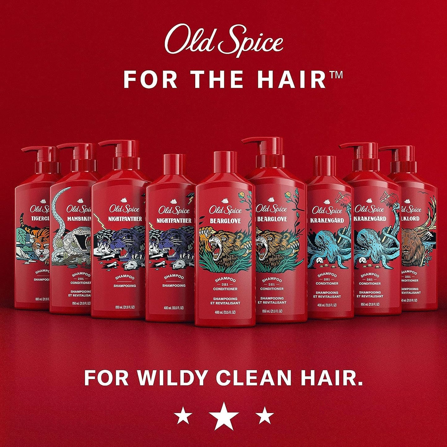 Old Spice MambaKing 2-in-1 Shampoo and Conditioner Set for Men - Berry Scent w/ Amber Base Notes (Twin Pack)