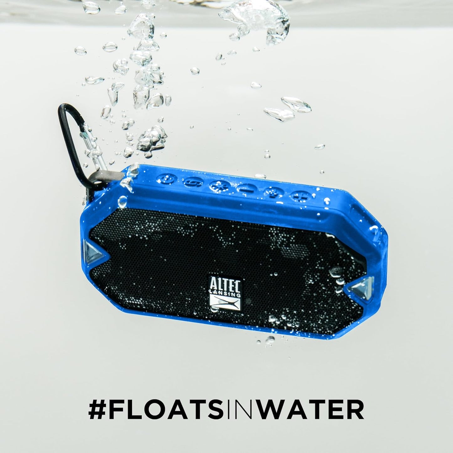 Altec Lansing - HydraMini Draadlose Bluetooth-luidspreker, IP67 Waterdigte USB C Herlaaibare Battery met 6 Uur Speeltyd, Kompak, Skokbestand, Sneeubestand, Allesbestand (Koningsblou)