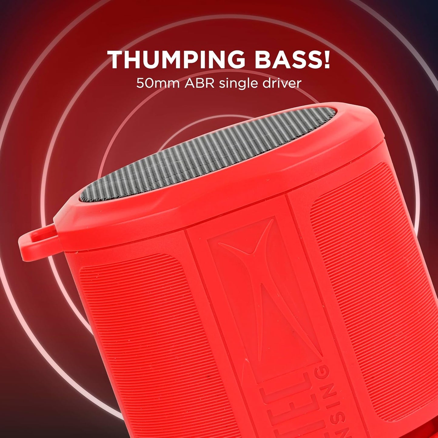Altec Lansing HydraMicro - Waterdigte Bluetooth-luidspreker, Liggewig en Draagbare Luidspreker vir Reis en Buiteluggebruik, Rooi