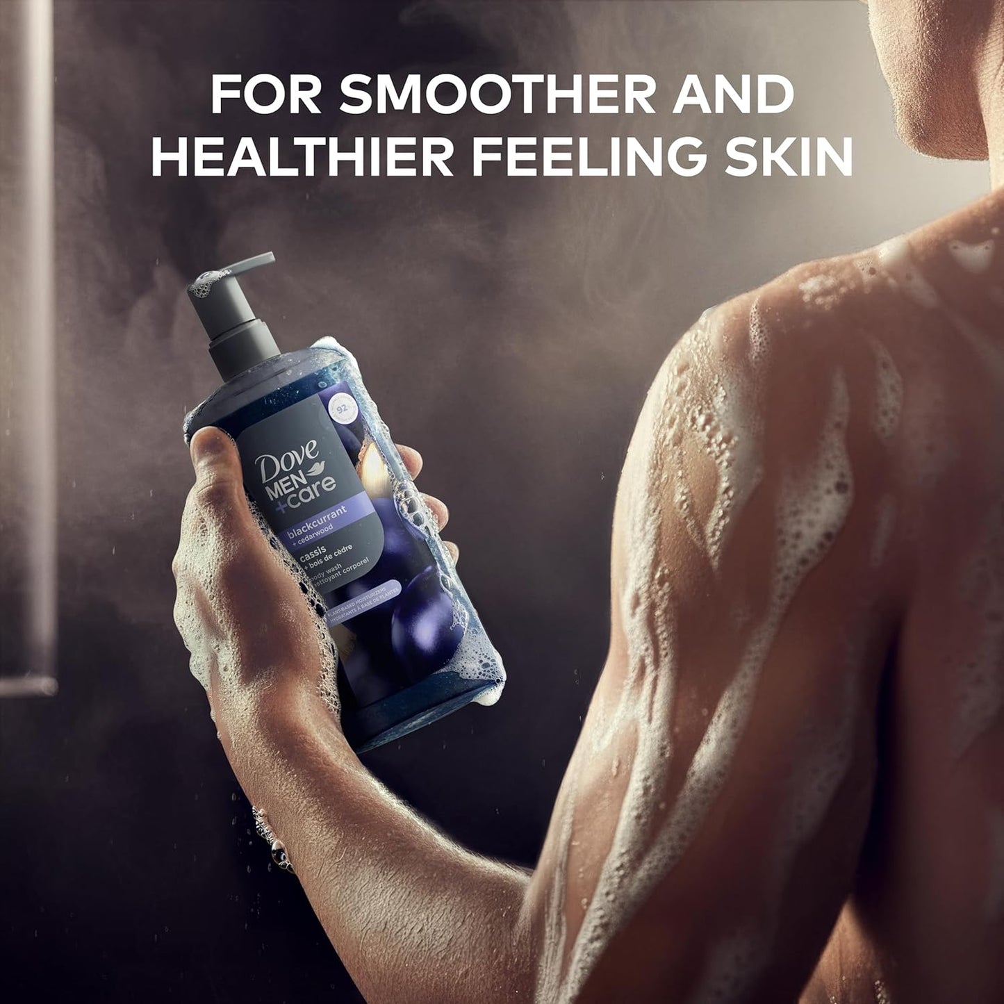 DOVE MEN + CARE Blackcurrant + Cedarwood Plant-Based Moisturizing Body Wash for Men (26oz) - 1PK
