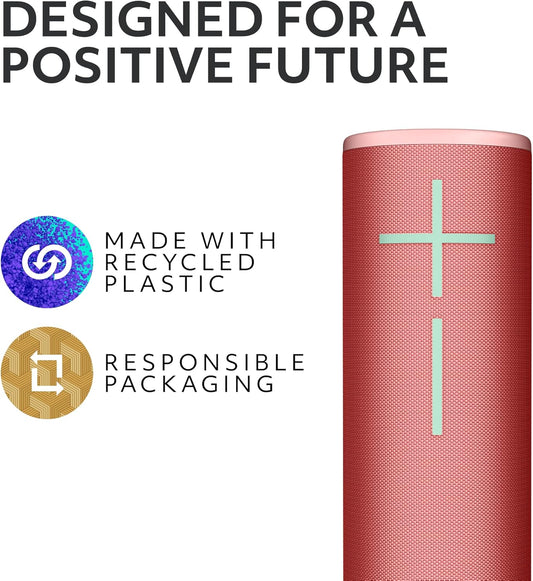 Ultimate Ears Boom 4 Draagbare Waterdigte Bluetooth-luidspreker met 360-grade Meesleurende Klank, Buite Drywende Luidspreker, 15-uur Battery, 45m Bereik - Rooi