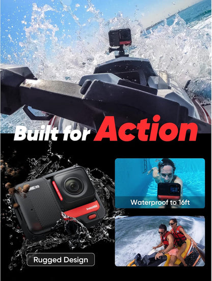 Insta360 ONE RS 4K Edition – Waterproof 4K 60fps Action Camera with FlowSate Stabilization, 48MP Photo, Active HDR, AI Editing