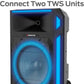 Monster X6 All-in-One Bluetooth Speaker System, Party Speaker, PA | 600W Power, 15" Sub | Beat Synced LED Lights, All Terrain Wheels, TWS Pairing, App Control | Includes Adjustable Tripod & Microphone