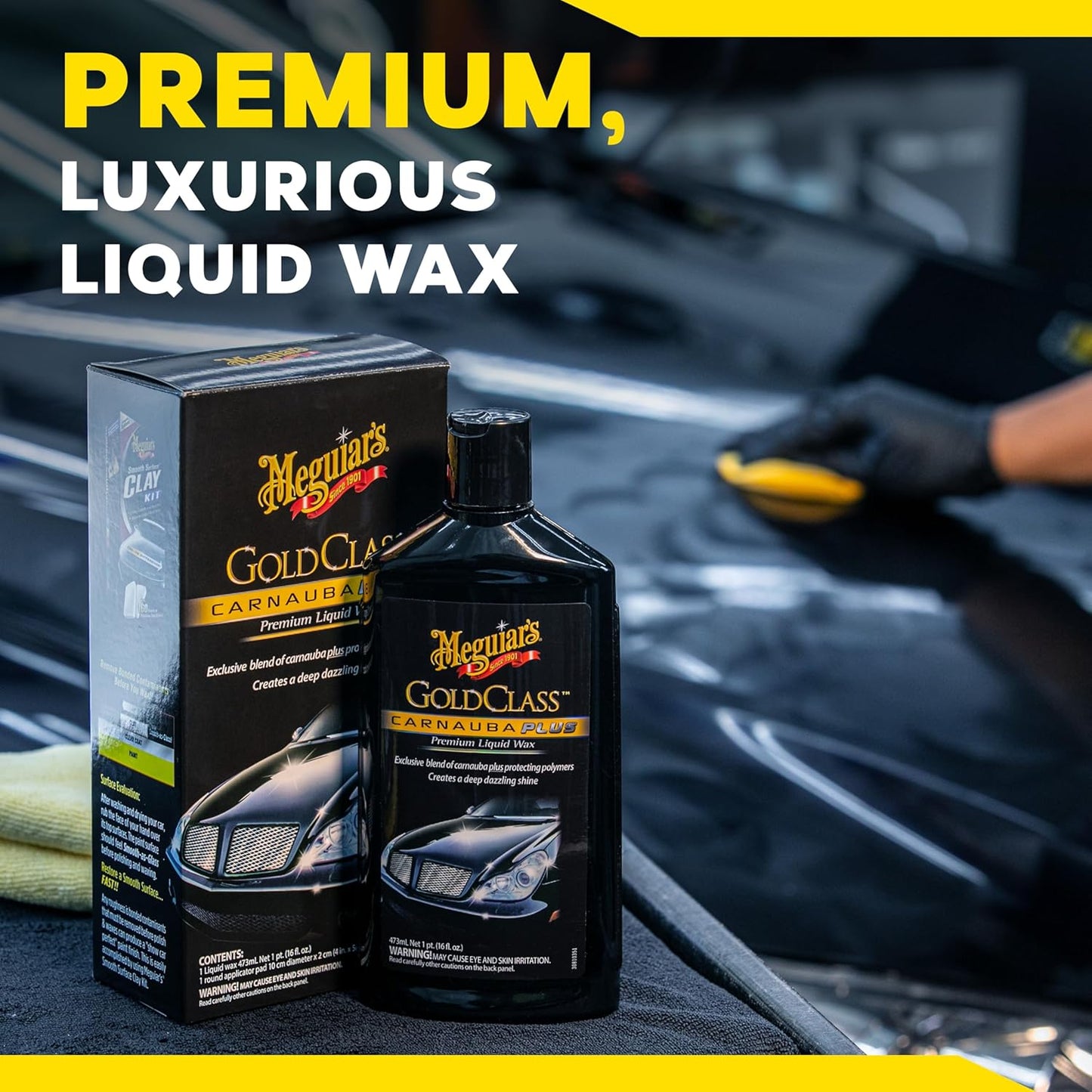 Meguiar's Gold Class Carnauba Plus Premium Vloeibare Was Motorbesonderhede Kit met Suiwer Carnauba Wasmengsel en 'n Skuim (16 Oz)