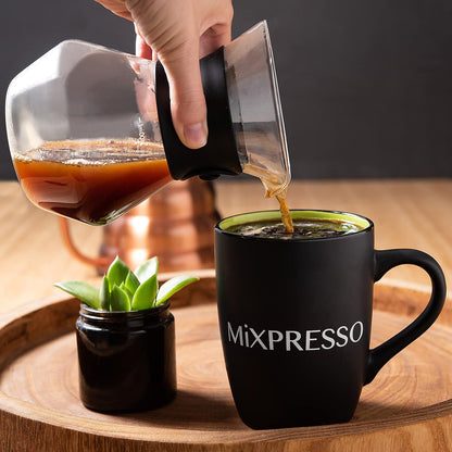 Mixpresso Pour Over Koffiemakerstel Glaskaraf Borosilikaat Wit Beskermende Silikoonmou, Pour Over Koffie-drupperbrouer Met Dubbellaag Vlekvrye Staal Filter 13.5 Oz