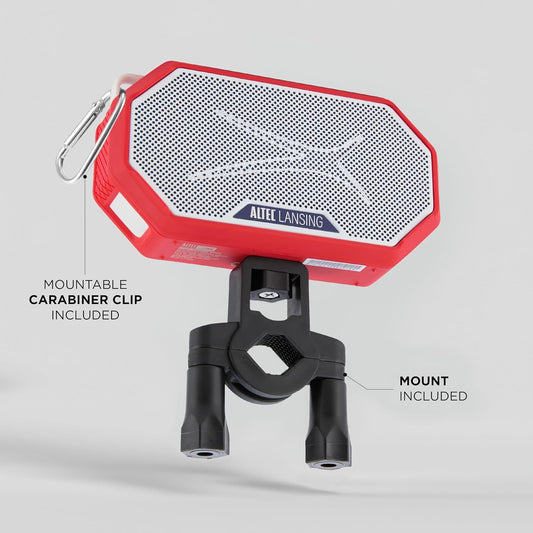 Altec Lansing x Boston RED SOX - Draagbare Bluetooth-luidspreker HYDRAMINI 2.0, IP67 Waterdig, 8W Uitset, 12h Speeltyd, USB-C Vinnige Laai, Stemassistent-integrasie (Boston Red Sox)