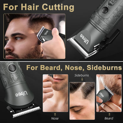 Beard Trimmer for Men Professional with Hair Clippers, Barber Clippers and Trimmers Set, Electric Razor Shavers for Men, Cordless Mens Grooming Kit for Nose, Ear, Face, Hair, Gifts