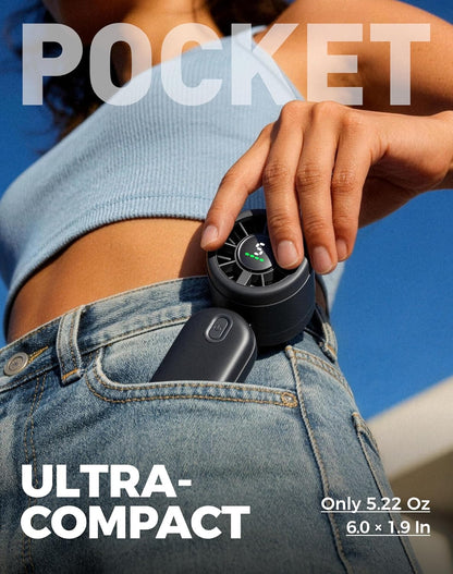Mini Handgehoue Turbowaaier 4000mAh 3-in-1 Draagbaar - Swart