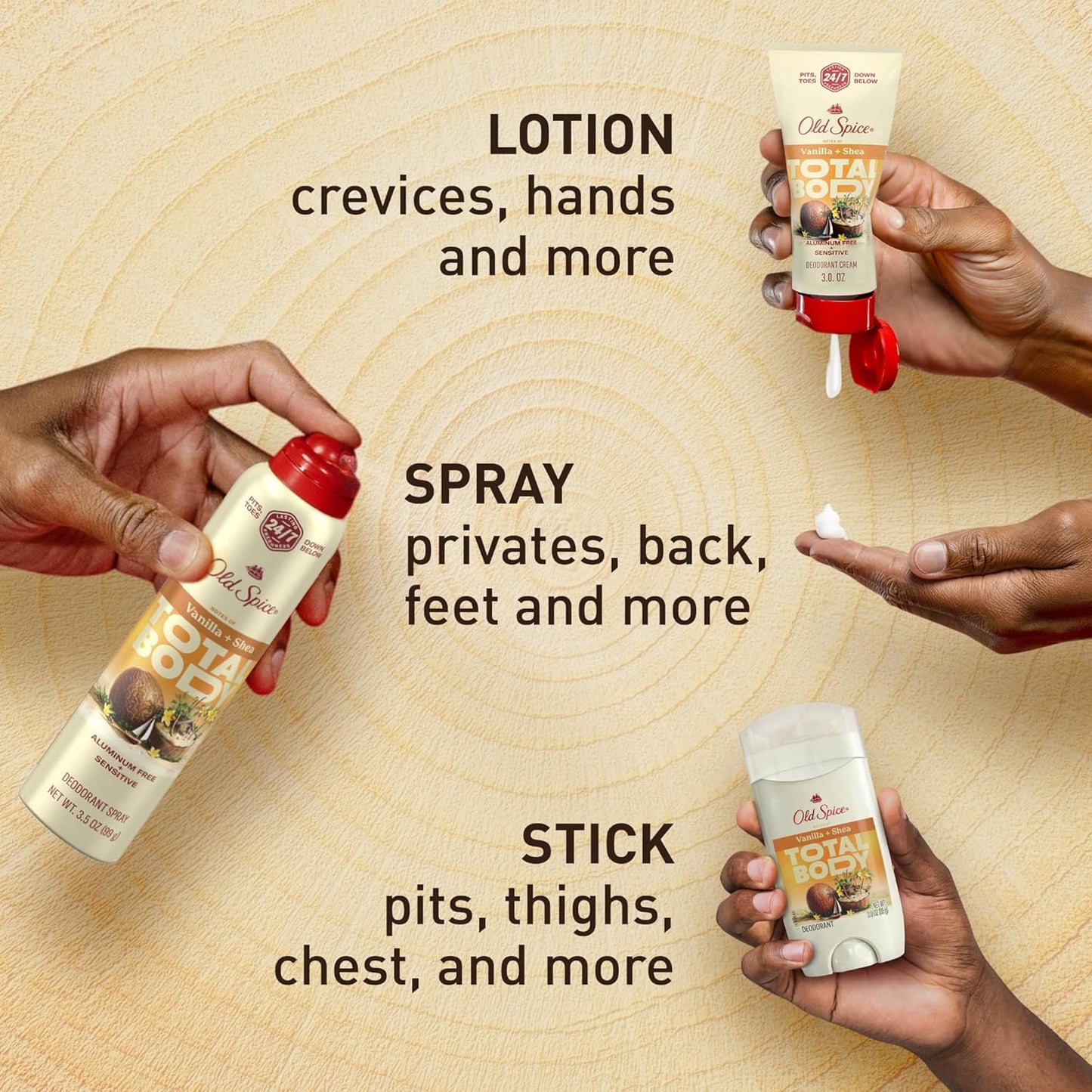 Old Spice Whole Body Deodorant Spray for Men, Aluminum Free - Vanilla + Shea Scent Dermatologist Tested 3.5 oz (2PK)