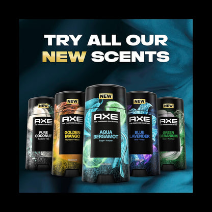 AXE Fine Fragrance Collection Deodorant Stick 48H Odor Protection Aqua Bergamot Aluminum-Free Body Deodorant Infused (2.6 oz) Pack of 2