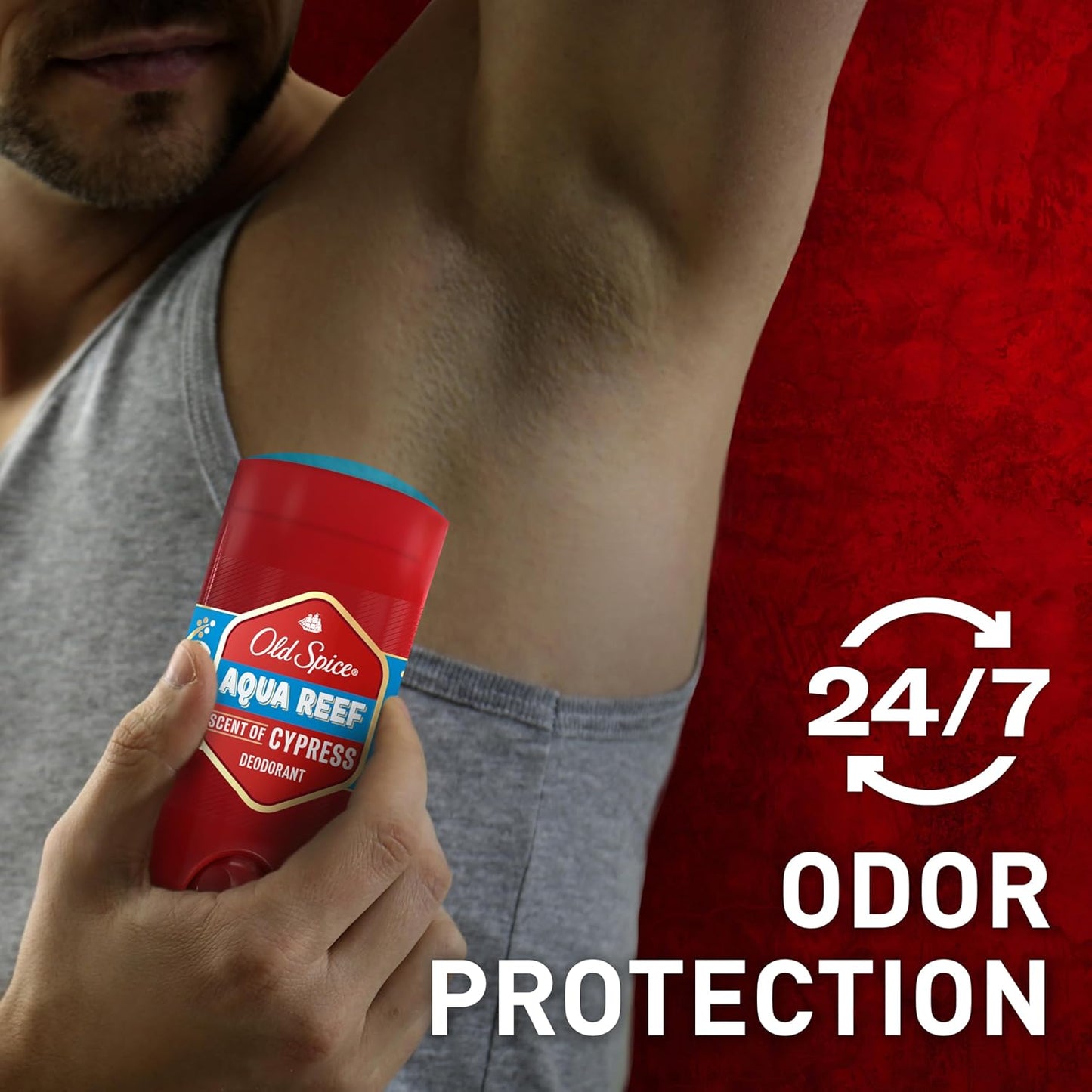Old Spice Aluminum Free Deodorant for Men, 24/7 Odor Protection, 24/7 Freshness & Lasting Scent - Aqua Reef (Pack of 2)