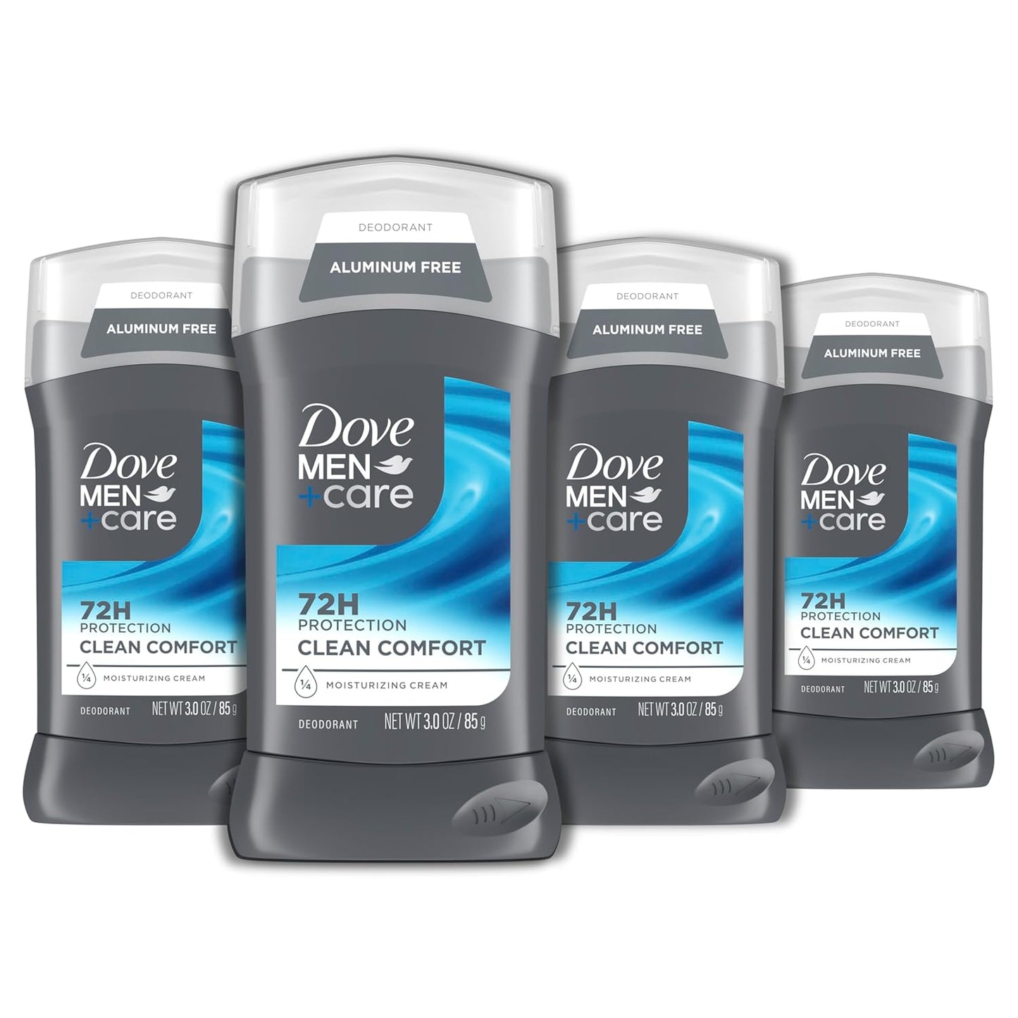 DOVE MEN CARE Deodorant Stick for Men Clean Comfort Aluminum Free 72-Hour Odor Protection Moisturizing Cream 3 oz (Pack of 4)