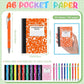 60 Pcs Mini Composition Notebooks and Retractable Ballpoint Pens, 3. 3" x 4.5" Small Note Pad Journal and Metal Ballpoint Pens with Stylus Tip for Students School College Office Supplies