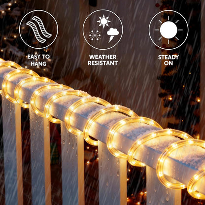 40VT LED Kersstok Touligte, Waterdigte 360 LED Kersfees Versiering Liggies - (Warm Wit)