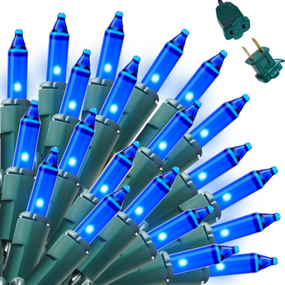 Blue Christmas String Lights,100 CT/  22.3FT Fairy Tree Lights Plug Decorations - Green Wire