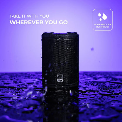 Altec Lansing - HydraMotion Draadlose Bluetooth Luidspreker met 360 Grade Klank, Draagbaar IP67 Waterdig vir Buite, Skokbestand, Sneeubestand, Allesbestand, 12 Uur Speeltyd (Swart)