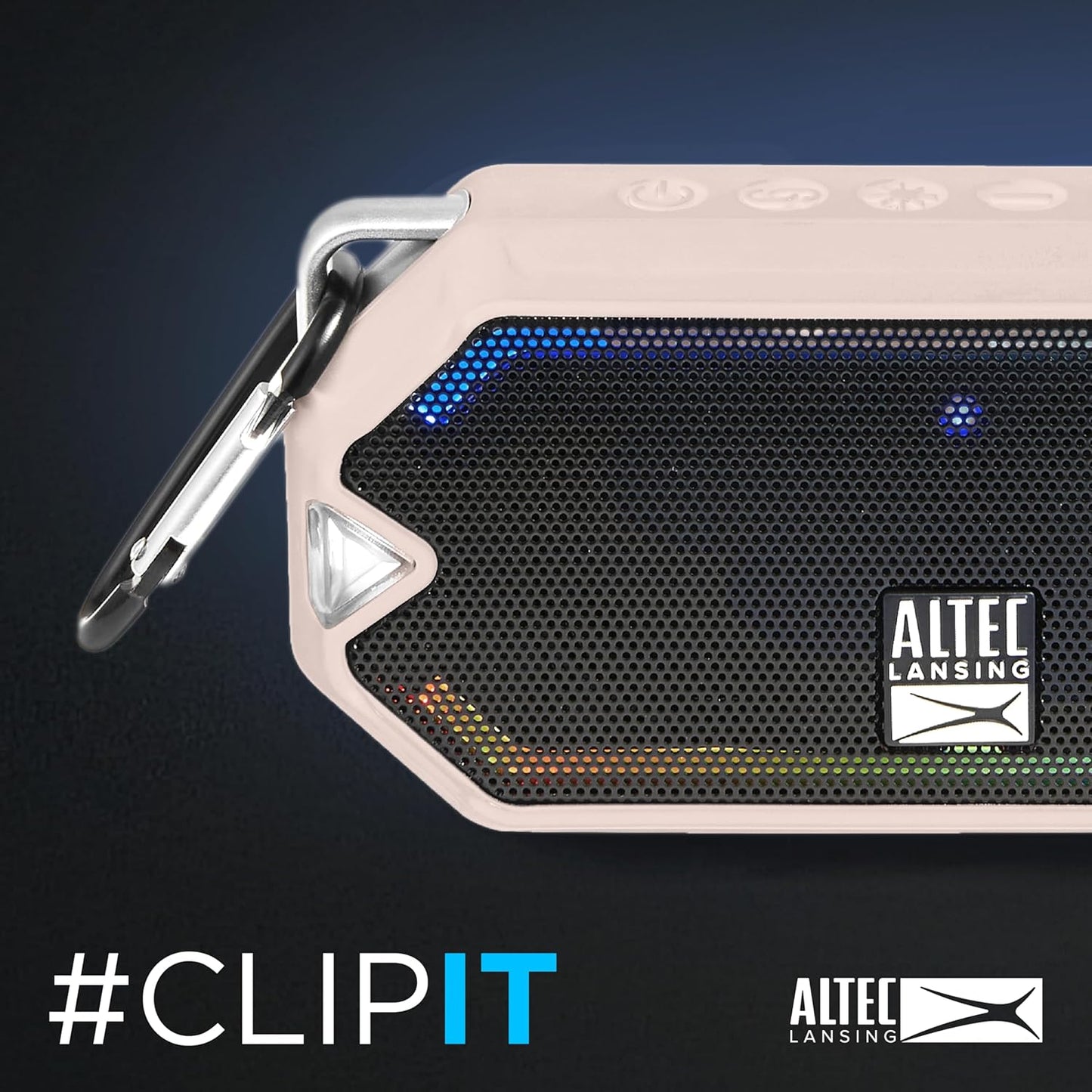 Altec Lansing - HydraMini Draadlose Bluetooth-luidspreker, IP67 Waterdigte USB C Herlaaibare Battery met 6 Uur Speeltyd, Kompak, Skokbestand, Sneeubestand, Allesbestand (Petal Pink)