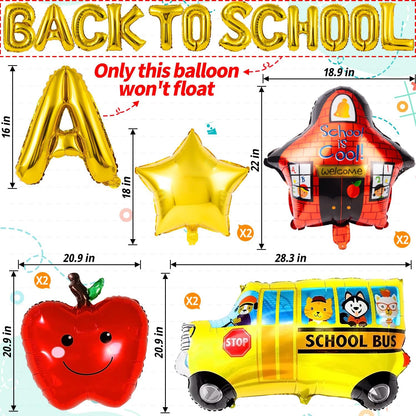 20Pcs Back to School Welcome School Bus Foils Balloons - Party Decoration