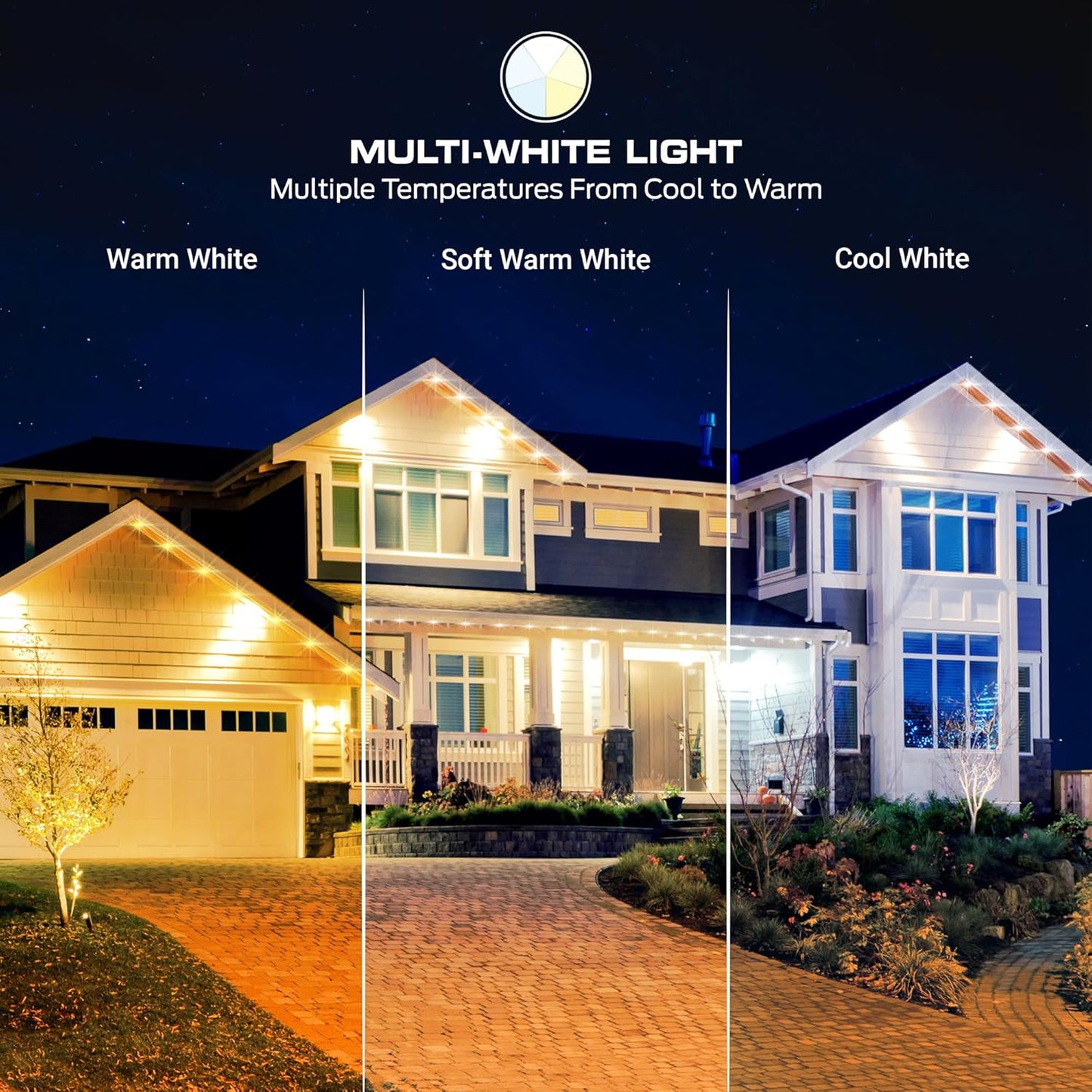 Monster Smart Permanent Outdoor Lights, 200ft, 144 LED Eaves Lights, RGB+IC+WW, Weather & Water Resistant, App & Voice Control, Compatible with Alexa & Google, Halloween, Christmas, Year-Round