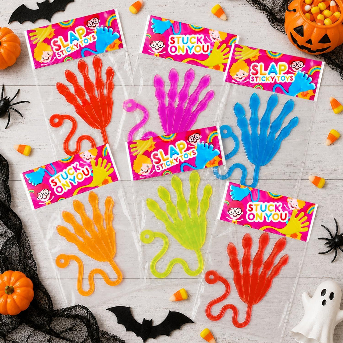 Halloween Sticky Hands Party Favors 24-60 PCS, Trick or Treat Toys for Kids