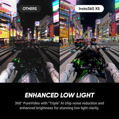 Insta360 X5 Starter Bundle - Waterproof 8K 360° Action Camera, Leading Low Light, Invisible Selfie Stick Effect, Rugged & Replaceable Lens, 3-Hour Battery, Clear Audio, Stabilization