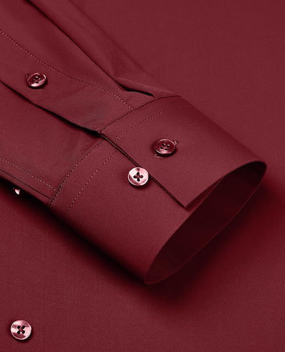 Mans Langmou Slim Fit, Spiervas, Kreukelvry, Knoop-af Rekbaar