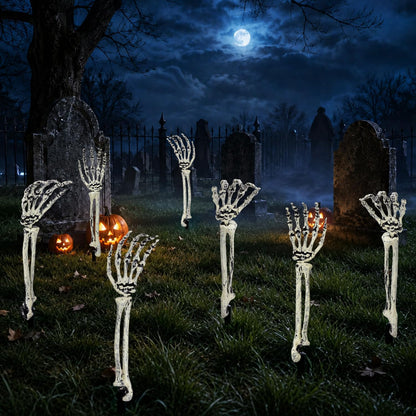 Halloween Outdoor Decorations, 8 PCS Groundbreaker Skeleton Hands Stakes