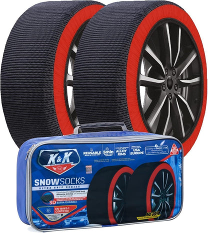 Sneeusokke vir Bande Pro Series Uiteindelike Greep Sneeu Trekkrag Toestel - Motors/SUV's Winter Noodbykomstigheid (2XL)