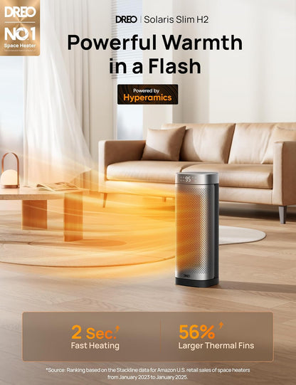 1500W Vinnige Verhitting Draagbare Verhittingstoestelle m/ Afstandbeheer, Groot PTC Keramiek Elektries, 12H Aanskakel-/Afskakeltydbeheer, 70° Ossillasie, Oorverhittingbeskerming, Veiligheidsverhitting – Silwer
